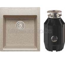 Комплект Мойка Polygran Argo 460 песочная + Измельчитель Bone Crusher BC 910-AS