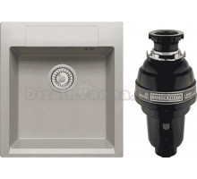 Комплект Мойка Polygran Argo 460 серая + Измельчитель Bone Crusher BC 1000-AS