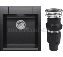 Комплект Мойка Polygran Argo 460 чёрная + Измельчитель Bone Crusher BC 610-AS