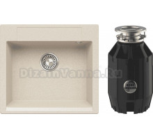 Комплект Мойка Polygran Argo 560 кремовая + Измельчитель Bone Crusher BC 910-AS