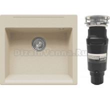 Комплект Мойка Polygran Argo 560 опал + Измельчитель Bone Crusher BC 910-SL-Slim Line