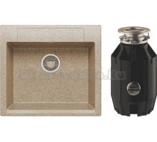 Комплект Мойка Polygran Argo 560 песочная + Измельчитель Bone Crusher BC 910-AS