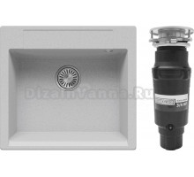 Комплект Мойка Polygran Argo 560 светло-серая + Измельчитель Bone Crusher BC 910-SL-Slim Line