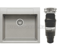 Комплект Мойка Polygran Argo 560 серая + Измельчитель Bone Crusher BC 910-SL-Slim Line