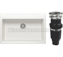 Комплект Мойка Polygran Argo 760 белый хлопок + Измельчитель Bone Crusher BC 610-AS