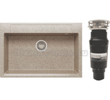 Комплект Мойка Polygran Argo 760 песочная + Измельчитель Bone Crusher BC 910-SL-Slim Line