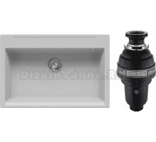 Комплект Мойка Polygran Argo 760 светло-серая + Измельчитель Bone Crusher BC 1000-AS