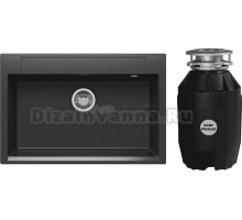 Комплект Мойка Polygran Argo 760 черная + Измельчитель Bone Crusher BC 810-AS