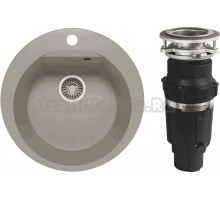 Комплект Мойка Polygran Atol 678880 серая + Измельчитель Bone Crusher BC 610-AS