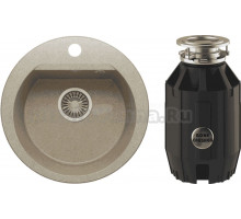 Комплект Мойка Polygran Atol 678927 песочная + Измельчитель Bone Crusher BC 910-AS