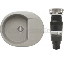 Комплект Мойка Polygran Atol 678941 серая + Измельчитель Bone Crusher BC 910-SL-Slim Line