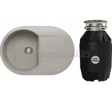 Комплект Мойка Polygran Atol 679009 серая + Измельчитель Bone Crusher BC 810-AS
