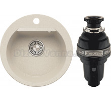 Комплект Мойка Polygran Atol 854758 кремовая + Измельчитель Bone Crusher BC 1000-AS