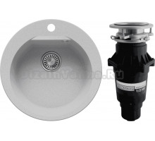 Комплект Мойка Polygran Atol 854789 светло-серая + Измельчитель Bone Crusher BC 810-SL Slim Line