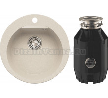 Комплект Мойка Polygran Atol 854796 кремовая + Измельчитель Bone Crusher BC 910-AS