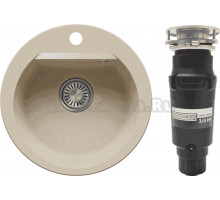 Комплект Мойка Polygran Atol 855519 опал + Измельчитель Bone Crusher BC 910-SL-Slim Line