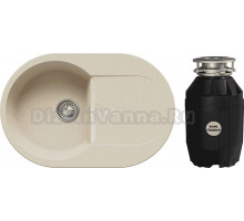Комплект Мойка Polygran Atol 855540 опал + Измельчитель Bone Crusher BC 810-AS