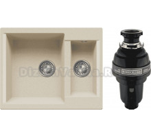 Комплект Мойка Polygran Brig 620 опал + Измельчитель Bone Crusher BC 1000-AS