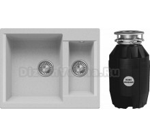 Комплект Мойка Polygran Brig 620 светло-серая + Измельчитель Bone Crusher BC 810-AS