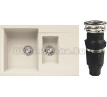 Комплект Мойка Polygran Brig 770 кремовая + Измельчитель Bone Crusher BC 610-AS