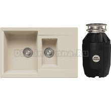 Комплект Мойка Polygran Brig 770 опал + Измельчитель Bone Crusher BC 810-AS