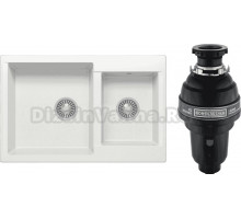 Комплект Мойка Polygran Brig 772 белый хлопок + Измельчитель Bone Crusher BC 1000-AS