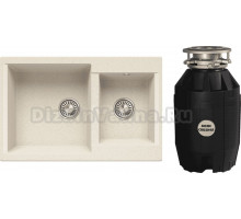 Комплект Мойка Polygran Brig 772 кремовая + Измельчитель Bone Crusher BC 810-AS