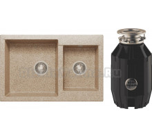 Комплект Мойка Polygran Brig 772 песочная + Измельчитель Bone Crusher BC 910-AS