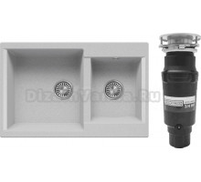 Комплект Мойка Polygran Brig 772 светло-серая + Измельчитель Bone Crusher BC 910-SL-Slim Line