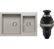 Комплект Мойка Polygran Brig 772 серая + Измельчитель Bone Crusher BC 1000-AS