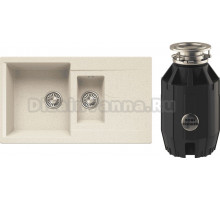 Комплект Мойка Polygran Brig 870 кремовая + Измельчитель Bone Crusher BC 910-AS