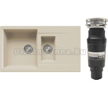 Комплект Мойка Polygran Brig 870 опал + Измельчитель Bone Crusher BC 910-SL-Slim Line