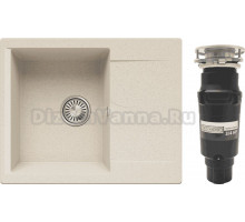 Комплект Мойка Polygran Gals 620 кремовая + Измельчитель Bone Crusher BC 910-SL-Slim Line