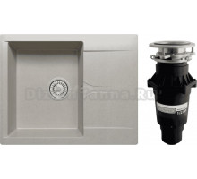 Комплект Мойка Polygran Gals 620 серая + Измельчитель Bone Crusher BC 810-SL Slim Line