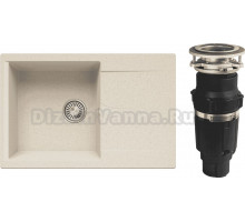 Комплект Мойка Polygran Gals 760 кремовая + Измельчитель Bone Crusher BC 610-AS