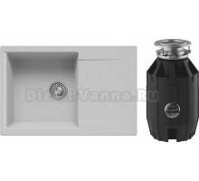 Комплект Мойка Polygran Gals 760 светло-серая + Измельчитель Bone Crusher BC 910-AS