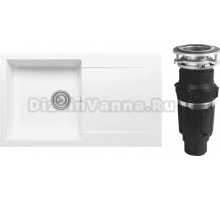 Комплект Мойка Polygran Gals 860 белый хлопок + Измельчитель Bone Crusher BC 610-AS