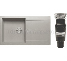 Комплект Мойка Polygran Gals 860 серая + Измельчитель Bone Crusher BC 910-SL-Slim Line