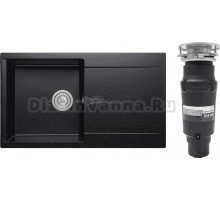 Комплект Мойка Polygran Gals 860 черная + Измельчитель Bone Crusher BC 910-SL-Slim Line