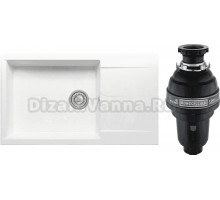 Комплект Мойка Polygran Gals 862 белый хлопок + Измельчитель Bone Crusher BC 1000-AS