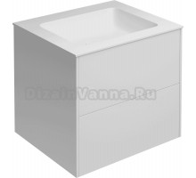 Тумба под раковину без столешницы KUPÁLA Karelia 60 для монтажа с мебельной раковиной, матовая белая