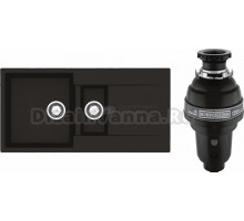 Комплект Мойка Reginox Amsterdam 15 3,5 black silvery + Измельчитель Bone Crusher BC 1000-AS
