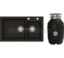 Комплект Мойка Reginox Amsterdam 25 3,5 black silvery + Измельчитель Bone Crusher BC 810-AS