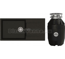 Комплект Мойка Reginox Amsterdam 540 3,5 black silvery + Измельчитель Bone Crusher BC 810-AS
