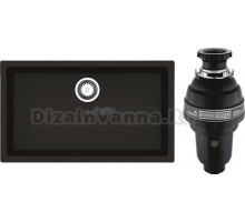 Комплект Мойка Reginox Amsterdam 72 3,5 black silvery + Измельчитель Bone Crusher BC 1000-AS