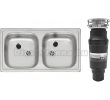 Комплект Мойка Reginox Beta 20 LUX SPOSP сталь + Измельчитель Bone Crusher BC 910-SL-Slim Line