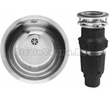 Комплект Мойка Reginox Caribbean WLUX OSP L сталь + Измельчитель Bone Crusher BC 610-AS