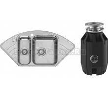 Комплект Мойка Reginox Empire R15 LUX KGOKG Right сталь + Измельчитель Bone Crusher BC 910-AS