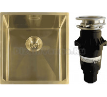 Комплект Мойка Reginox Miami 3,5 PVD 40x40 gold + Измельчитель Bone Crusher BC 810-SL Slim Line