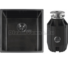 Комплект Мойка Reginox Miami 3,5 PVD 40x40 gun metal + Измельчитель Bone Crusher BC 910-AS